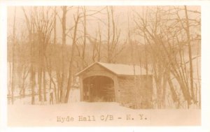 Hyde Hall New York Covered Bridge Real Photo Vintage Postcard AA75376