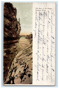 1912 Old Man Of The Gorge Spokane River Washington WA Antique Postcard