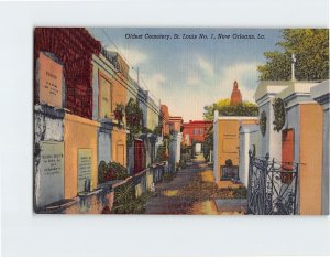 Postcard Oldest Cemetery St. Louis No. 1 New Orleans Louisiana USA