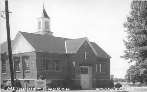 Archbold Ohio 1950s RPPC Photo Postcard Methodist Church 630