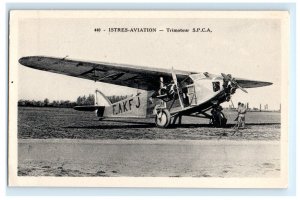 Istres Aviation Spca 90 Trimotor F-akfj Morocco Airplane Plane Postcard (GA5)