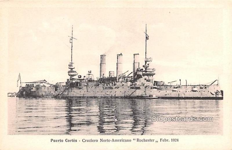 Puerto Cortes, Rochester Feb 1924 Military Battleship Unused 