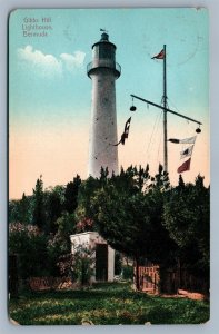 BERMUDA GIBBS HILL LIGHTHOUSE ANTIQUE POSTCARD w/ STAMP