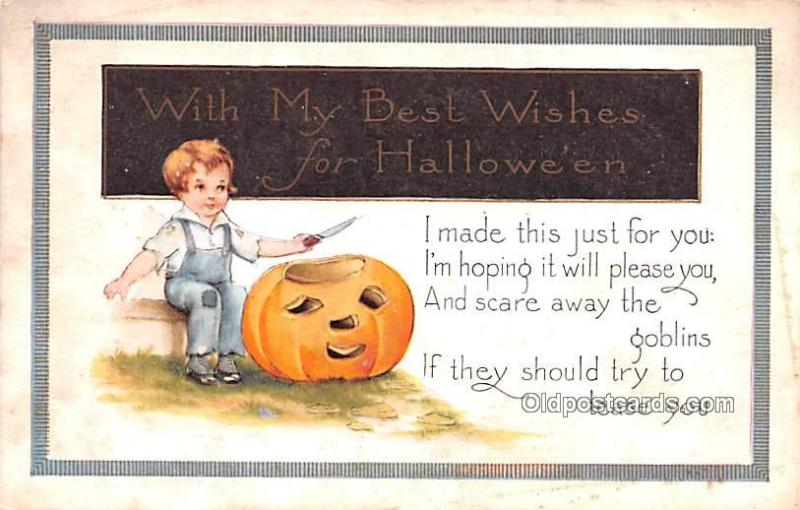 Whitney Made Publishing Halloween Unused yellowing from age more so on back s...