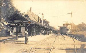 Lisbon NH B & M Railroad Station Train Depot RPPC Postcard