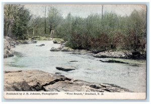 1917  West Branch Bradford Stream Scene New Hampshire NH Posted Vintage Postcard