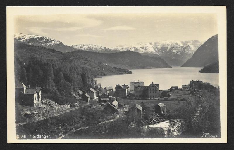 Ulvik Town Hardanger & Fjord Norway RPPC unused c1920's