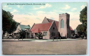 RIVERSIDE, CA California ~ ALL SOULS UNIVERSALIST CHURCH c1910s  Postcard