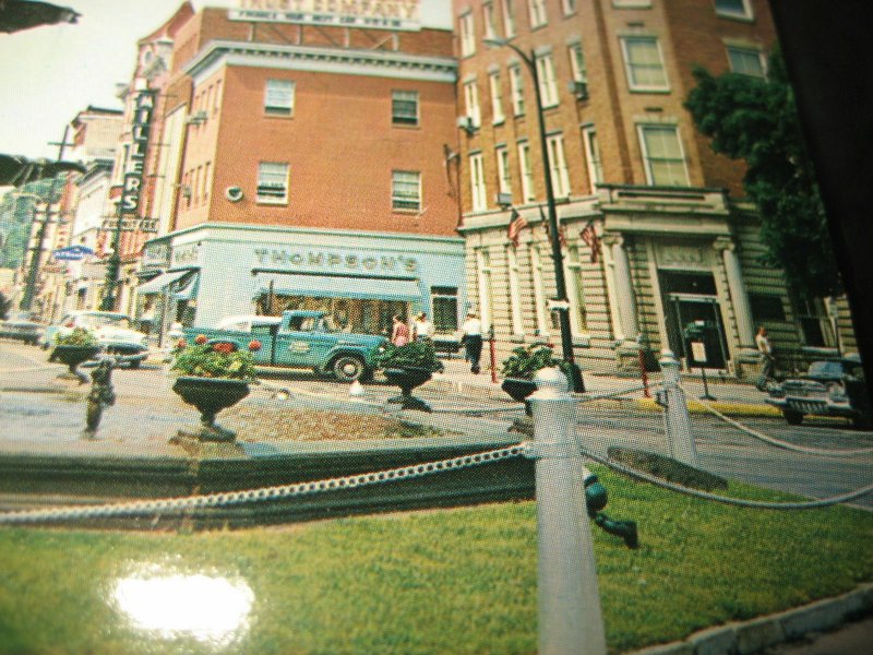 1950s Memorial Fountain Public Square Chambersburg PA Civil War Antique Postcard