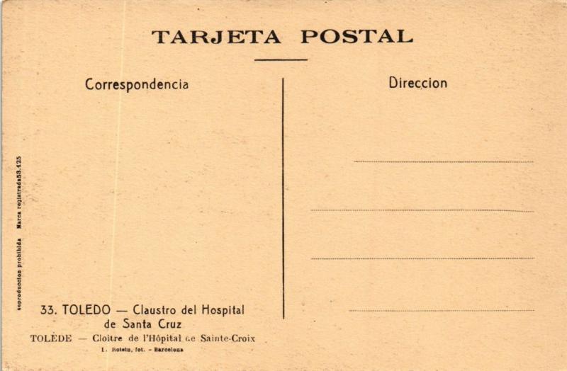 CPA Toledo Claustro del Hospital de Santa Cruz SPAIN (743835)