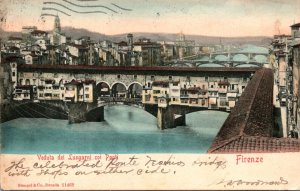 Italy Firenze Veduta dei Lungarni coi Ponti 1902