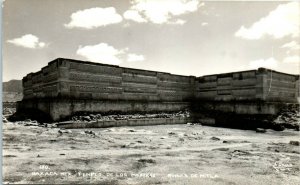 1940s Oaxaca Mexico Temple at Ruinas De Mitla Mayan Ruins Real Photo Postcard