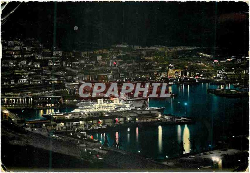 Modern Postcard Genova the general view port night