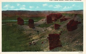 Vintage Postcard Castle Buttes Eroded Rock Formations Green River Wyoming WY 