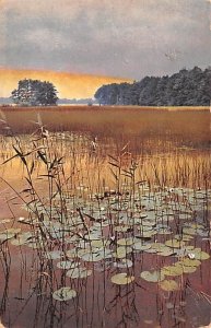 Pond View Switzerland Old Vintage Antique Post Card