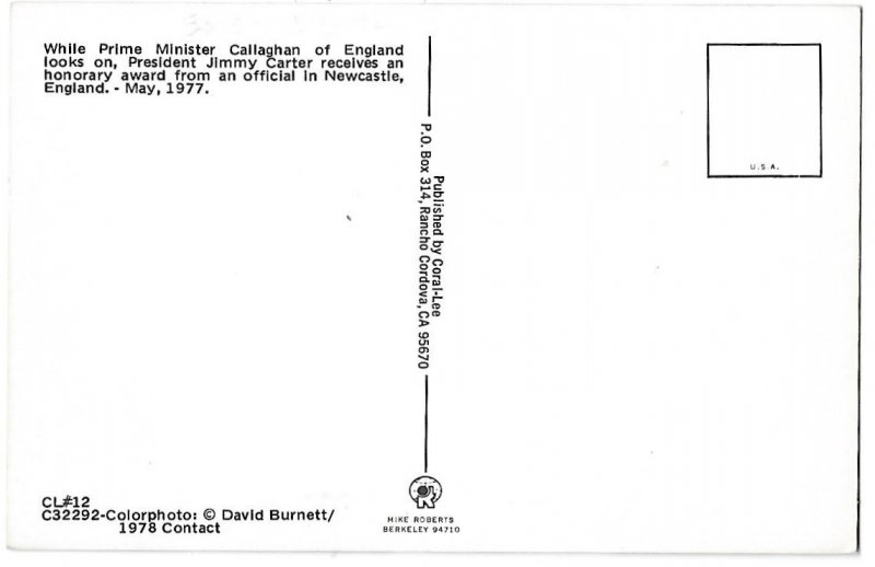 United States President Jimmy Carter & Prime Minister Callaghan of England 1977
