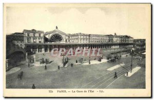 Old Postcard The Paris Est station