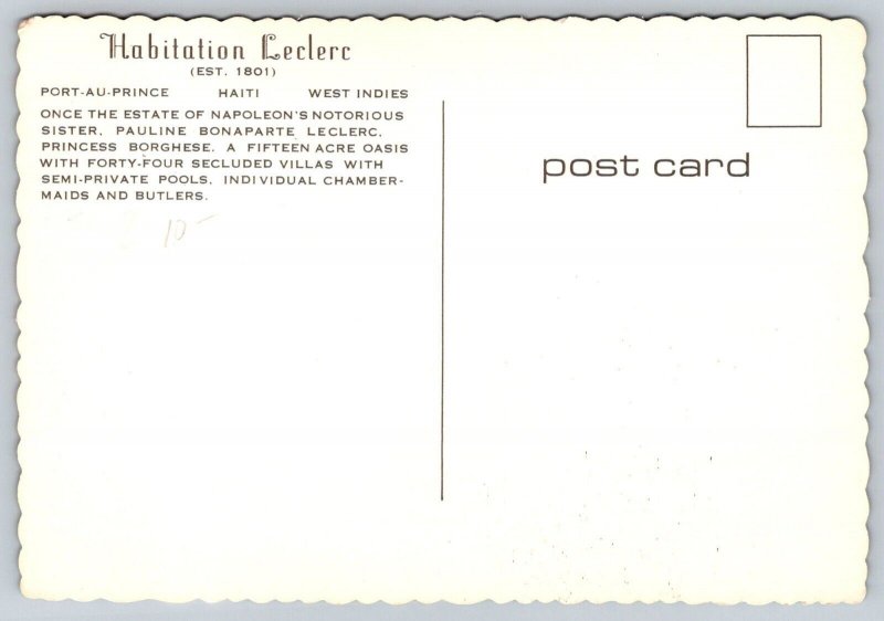 Port-Au-Prince  Haiti  Habitation Leclerc  Postcard