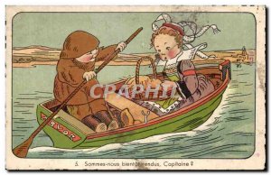 Old Postcard Are we soon made captain Marin Children