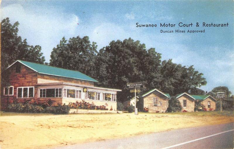 Cordele Georgia GA 1960s Postcard Suwanee Motor Court & Restaurant 