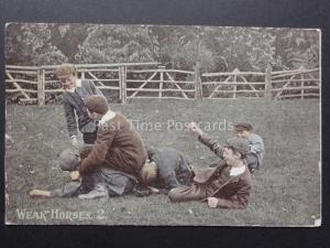 Boys playing WEAK HORSES 2 c1906 (PM) PUDSEY DUPLEX (J14) by Living Pictures