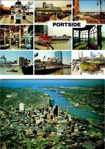 2~4X6 Postcards  Toledo, OH Ohio  PORTSIDE~Shopping & Restaurants & AERIAL VIEW