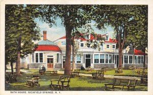 H87/ Richfield Springs New York Postcard c1910 Bath House Building 110