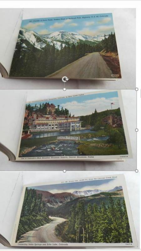 Denver Mountain Parks - 20 postcard tear-out book - Curt Teich 1949 