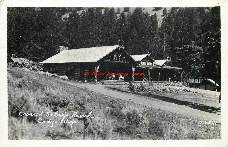 WY, Cody, Wyoming, RPPC, Crossed Saber's Ranch, Exterior View, Sturm Photo