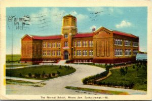 Postcard SK Moose Jaw The Normal School Brick Building 1944 K50