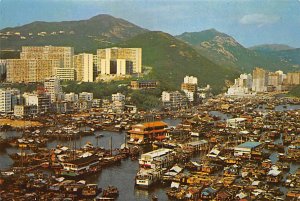 Birds Eye View Of Aberdeen, With Floating Sea, Harbour, Hong Kong  