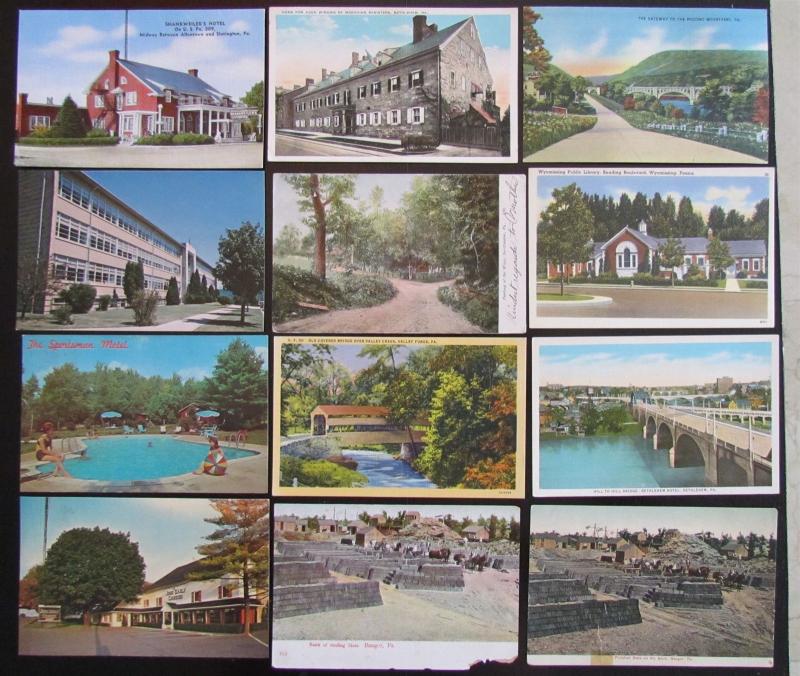 LARGE LOT OF 107 PENNSYLVANIA PA VIEWS ANTIQUE & VINTAGE POSTCARDS 