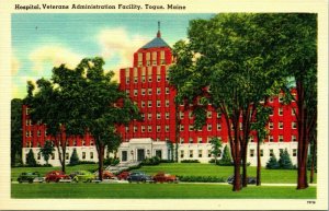 Hospital & Veterans Administration Facility Togus Maine ME UNP Linen Postcard