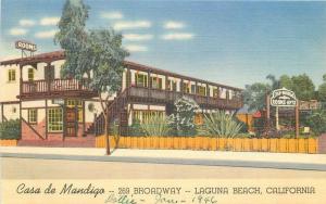 Casa de Mandigo Hotel Apartments 1940s Postcard roadside Teich postcard 11691