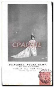 Old Postcard Indian Princess Nouma Hawa smallest woman in the world Buffalo B...