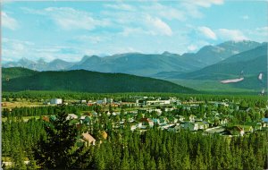 Jasper Alberta AB Village Birdseye Unused Vintage Postcard H15