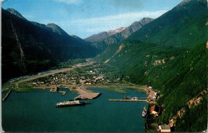 Air View Skagway Alaska State Ferry Ship VTG Postcard PM Cancel WOB Note 4c 
