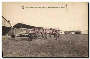 Old Postcard Jet Aviation Camp & # 39aviation near Dijon Biplanes Breguet dep...