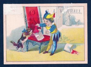 VICTORIAN TRADE CARDS (5) GA Newhall Children w/Animals