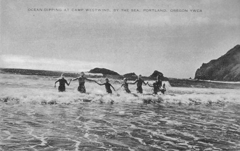 Portland Oregon Camp Westwind Ocean Swimming Postcard JD933134