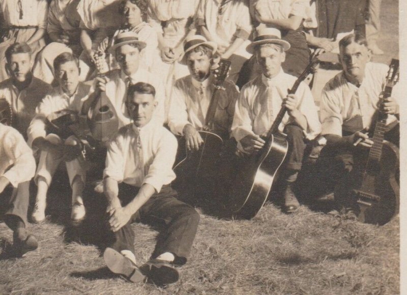 Des Moines IOWA RPPC c1915 ADVERTISING Dance Band RCA VICTOR Victrola RECORDS IA