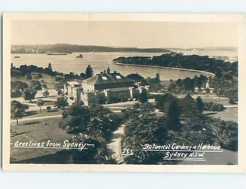 old rppc BOTANICAL GARDEN AND HARBOR Sydney - New South Wales Australia HM1901