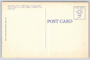 Mining~Air View Copper Pit In Ruth Nevada~Vintage Postcard