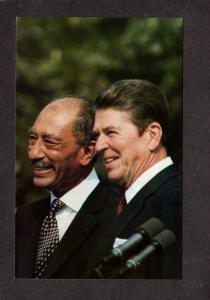 DC President Ronald Reagan Anwar Sadat White House Washington Postcard Egyptian