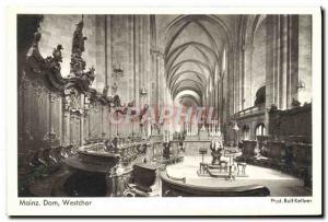 Old Postcard Mainz Dom Westchor