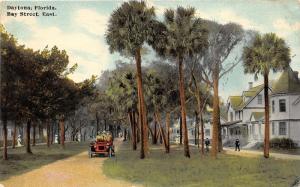 Daytona Florida~Bay Street E~Houses~Victorian People~Vintage Car~1912 Postcard