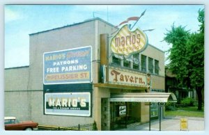 WINDSOR, Ontario Canada ~ Roadside MARIO'S TAVERN Restaurant c1950s-60s Postcard