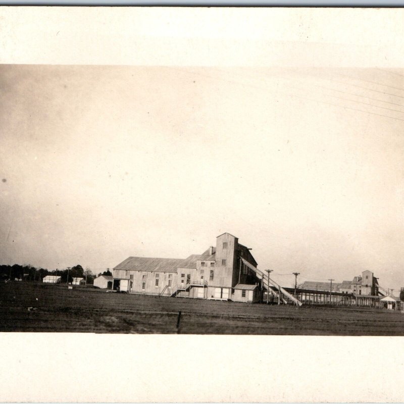 c1910s WWI Lumber Mill Factory RPPC Industrial Plant Elevator Real Photo PC A244