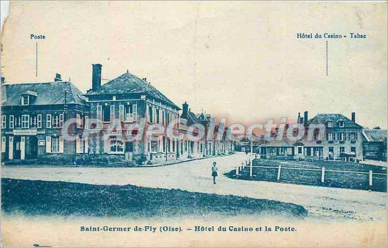 Old Postcard Saint Germer de Fly (Oise) Casino Hotel and the Post