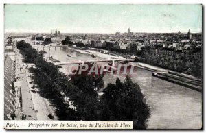 Old Postcard Perspective Paris on the Seine Pavillon de Flore
